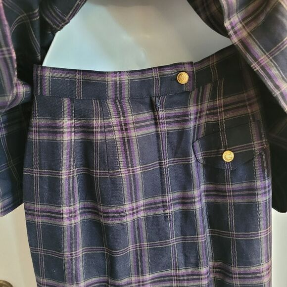 Vintage academia plaid suit with original gold buttons - Picture 15 of 16